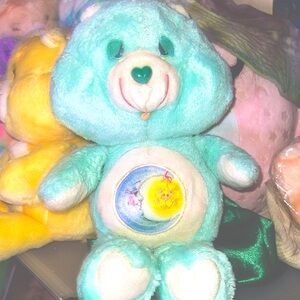 Vintage Care Bear 1983 Bedtime Bear 13” Kenner Plush 80s Kid Toy Nostalgic